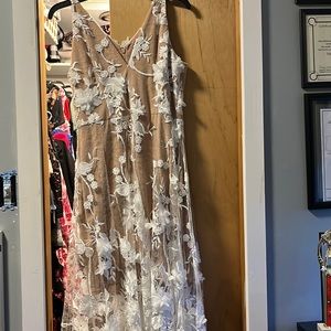 Beige flower pattern gown